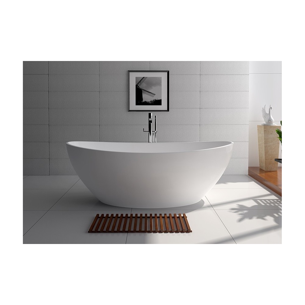 71" White Matt Solid Surface Tub - No Faucet