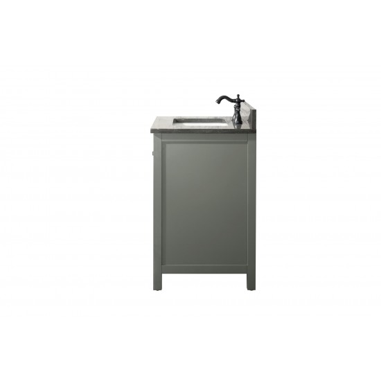 Legion Furniture 30" Green Finish Sink Vanity Cabinet With Blue Lime Stone Top