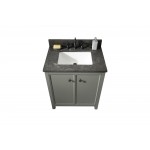 Legion Furniture 30" Green Finish Sink Vanity Cabinet With Blue Lime Stone Top