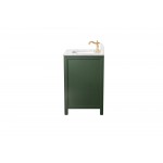 Legion Furniture 30" Green Finish Sink Vanity Cabinet With Carrara White Top