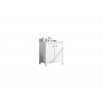 Legion Furniture 30" White Finish Sink Vanity Cabinet With Carrara White Top