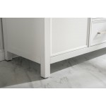 Legion Furniture 54" White Finish Sink Vanity Cabinet With Carrara White Top