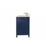 60" Blue Sink Vanity Cabinet With Carrara White Top