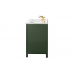 60" Vogue Green Finish Sink Vanity Cabinet With Carrara White Top