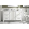 Legion Furniture 60" White Finish Sink Vanity Cabinet With Carrara White Top