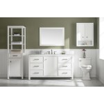 Legion Furniture 60" White Finish Sink Vanity Cabinet With Carrara White Top