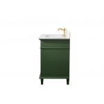 30" Vogue Green Finish Sink Vanity Cabinet With Carrara White Top