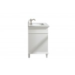 30" White Finish Sink Vanity Cabinet With Carrara White Top