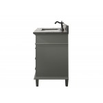 36" Pewter Green Finish Sink Vanity Cabinet With Blue Lime Stone Top