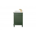 60" Vogue Green Finish Double Sink Vanity Cabinet With Carrara White Top