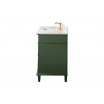 60" Vogue Green Finish Single Sink Vanity Cabinet With Carrara White Top