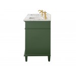 72" Vogue Green Double Single Sink Vanity Cabinet With Carrara White Top