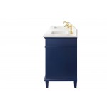 80" Blue Double Sink Vanity Cabinet With Carrara White Quartz Top Wlf2280-Cw-Qz