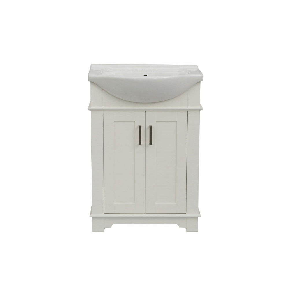 24" White Sink Vanity, No Faucet