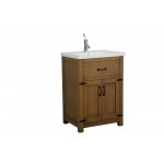 24" Weathered Gray Sink Vanity, No Faucet