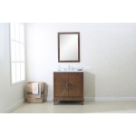 30" Antique Coffee Sink Vanity With Wlf7040-31 Top, No Faucet