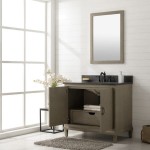 36" Antique Gray Oak Vanity With Blue Limestone Top