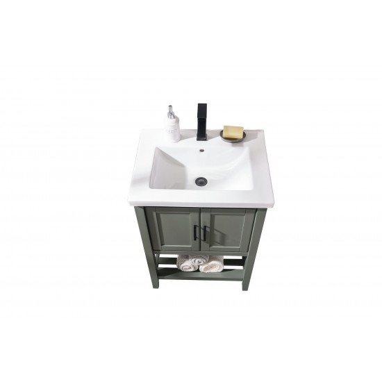 Legion Furniture WLF9024-PG 24" Pewter Green Sink Vanity