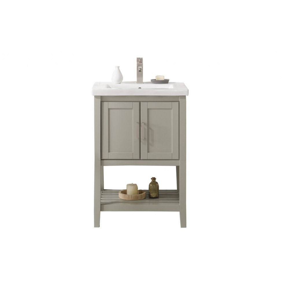 Legion Furniture 24" White Gray Sink Vanity