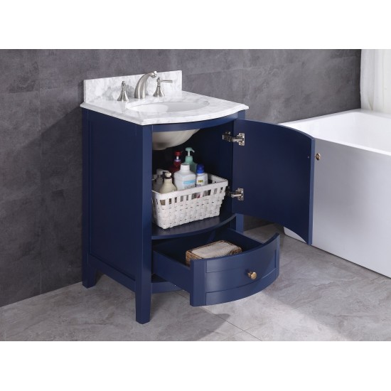 24" Blue Bathroom Vanity Without Mirror - Pvc