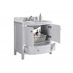 36" White Bathroom Vanity-Pvc