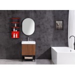 24" Bathroom Vanity With Mirror And Side Cabinet- Pvc