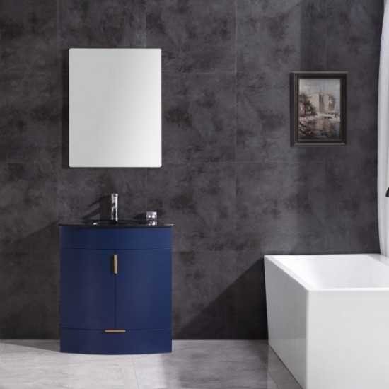 30" Blue Bathroom Vanity - Pvc