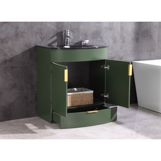 30" Vogue Green Bathroom Vanity - Pvc