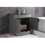 36" Pewter Green Bathroom Vanity - Pvc