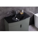 36" Pewter Green Bathroom Vanity - Pvc
