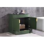 36" Vogue Green Bathroom Vanity - Pvc