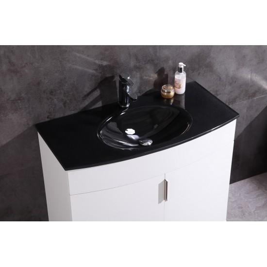 36" White Bathroom Vanity - Pvc