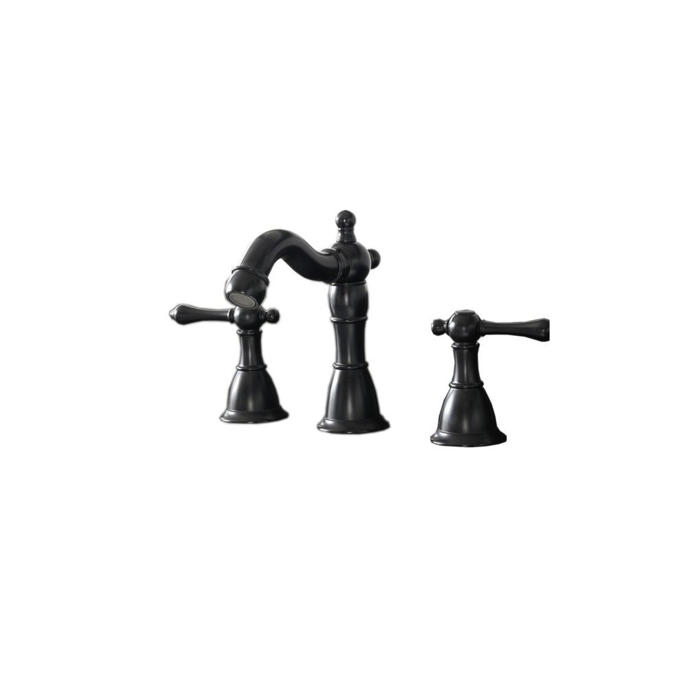 8" Widespread Faucet With Drain--Matt Black