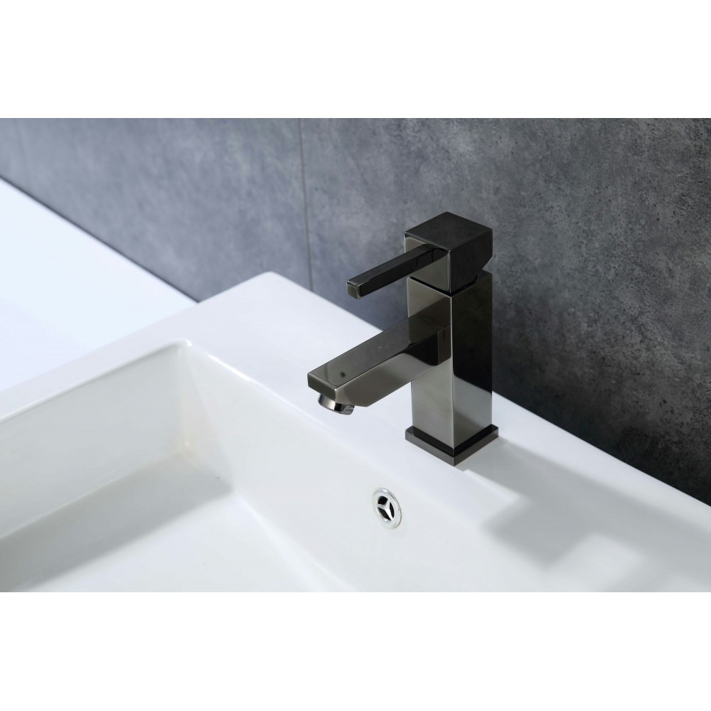 Legion Furniture Bathroom Faucet With Drain-Glossy Black
