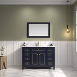 48" Blue Finish Sink Vanity Cabinet With Carrara White Top