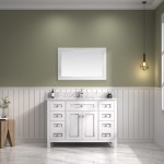 48" White Finish Sink Vanity Cabinet With Carrara White Top