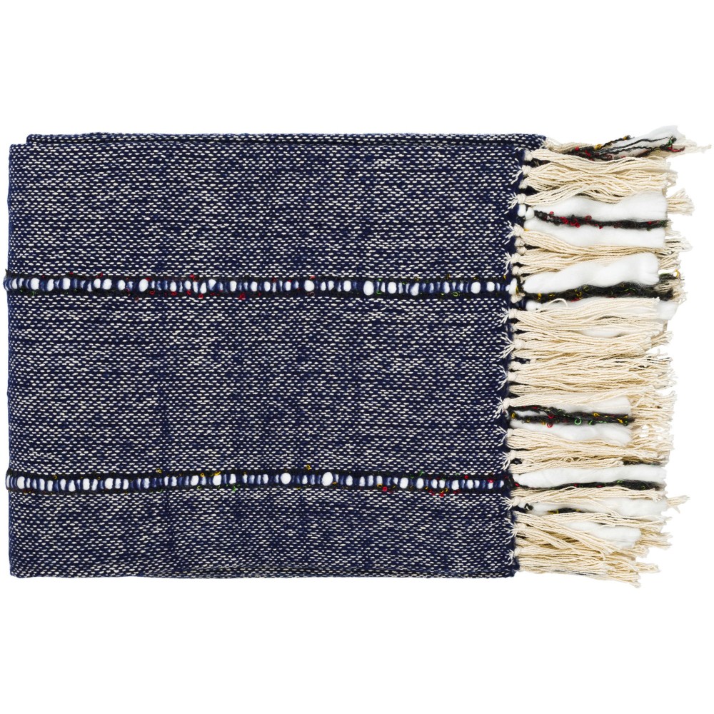 Surya Galway Navy Throw 50"W X 60"L