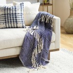 Surya Galway Navy Throw 50"W X 60"L