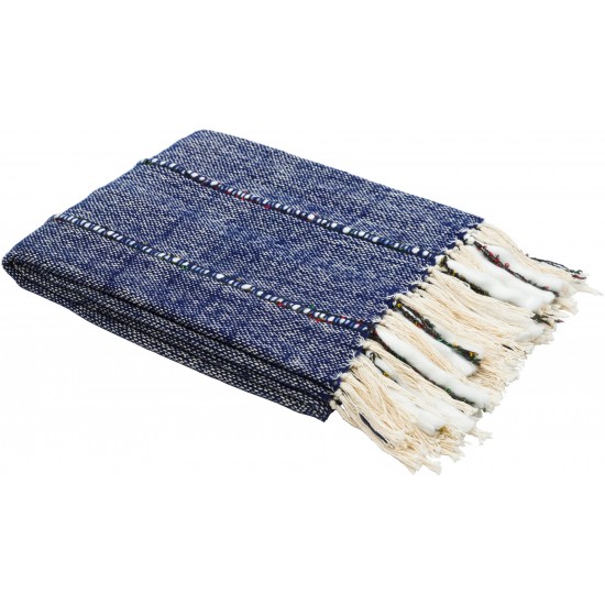 Surya Galway Navy Throw 50"W X 60"L