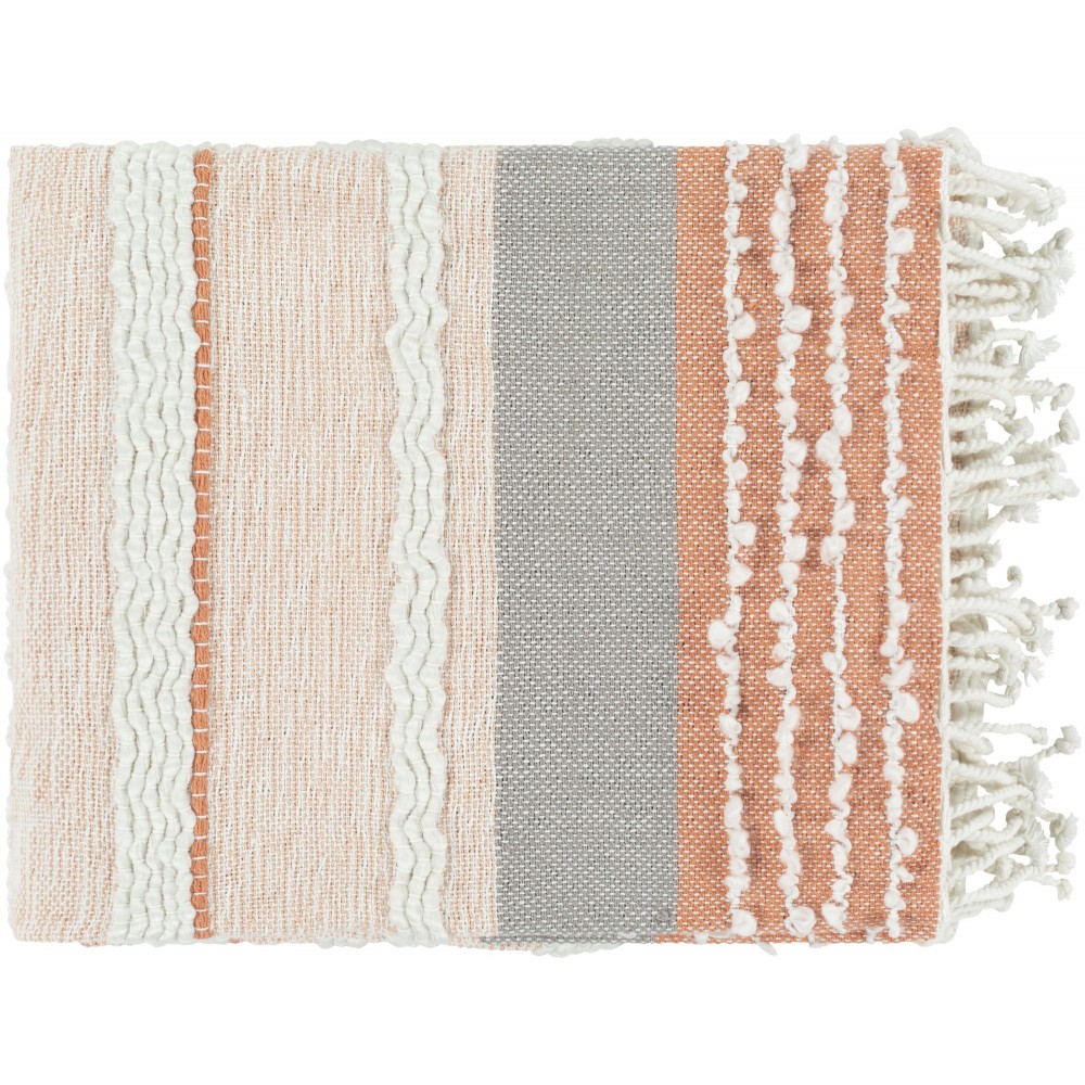 Surya Manteo Dusty Coral Throw 50"W X 60"L