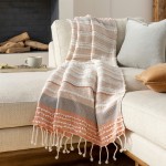 Surya Manteo Dusty Coral Throw 50"W X 60"L