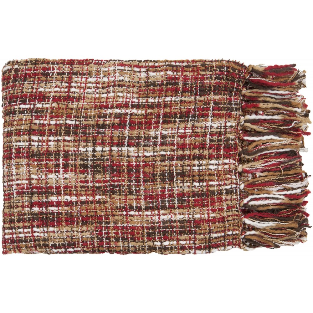 Surya Tabitha Red Throw 50"W X 60"L Surya Tabitha Red Throw 50"W X 60"L