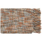 Surya Tabitha Burnt Orange Throw 50"W X 60"L