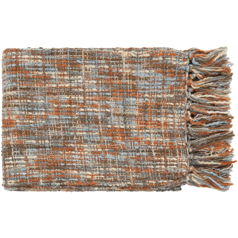 Surya Tabitha Burnt Orange Throw 50"W X 60"L