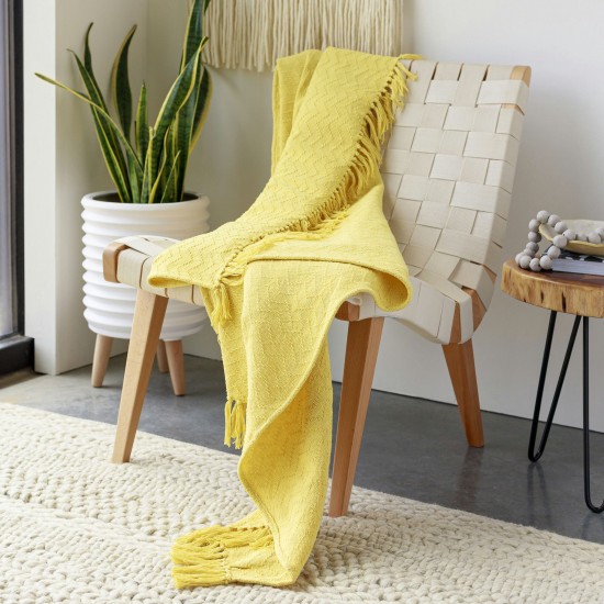 Surya Thelma Mustard Throw 50"W X 60"L