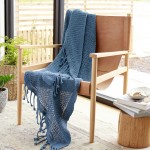 Surya Tibey Light Blue Throw 50"W X 70"L