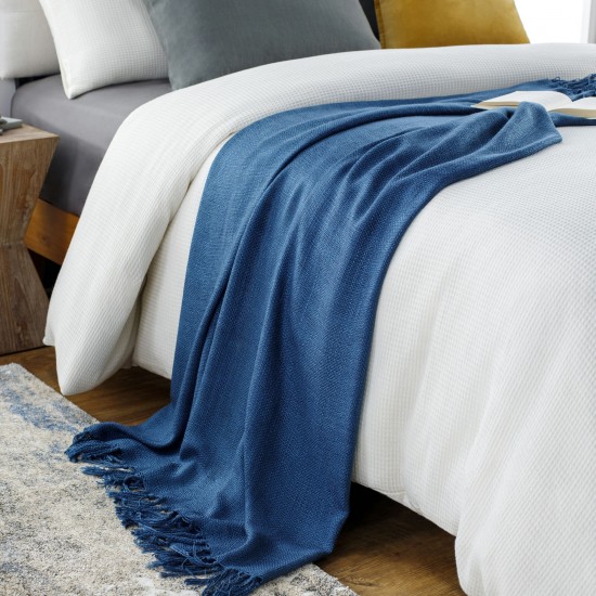 Surya Tilda Navy Throw 51"W X 59"L