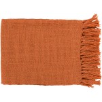 Surya Tilda Burnt Orange Throw 51"W X 59"L