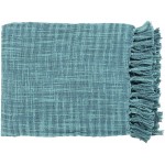 Surya Tori Deep Teal Throw 49"W X 59"L