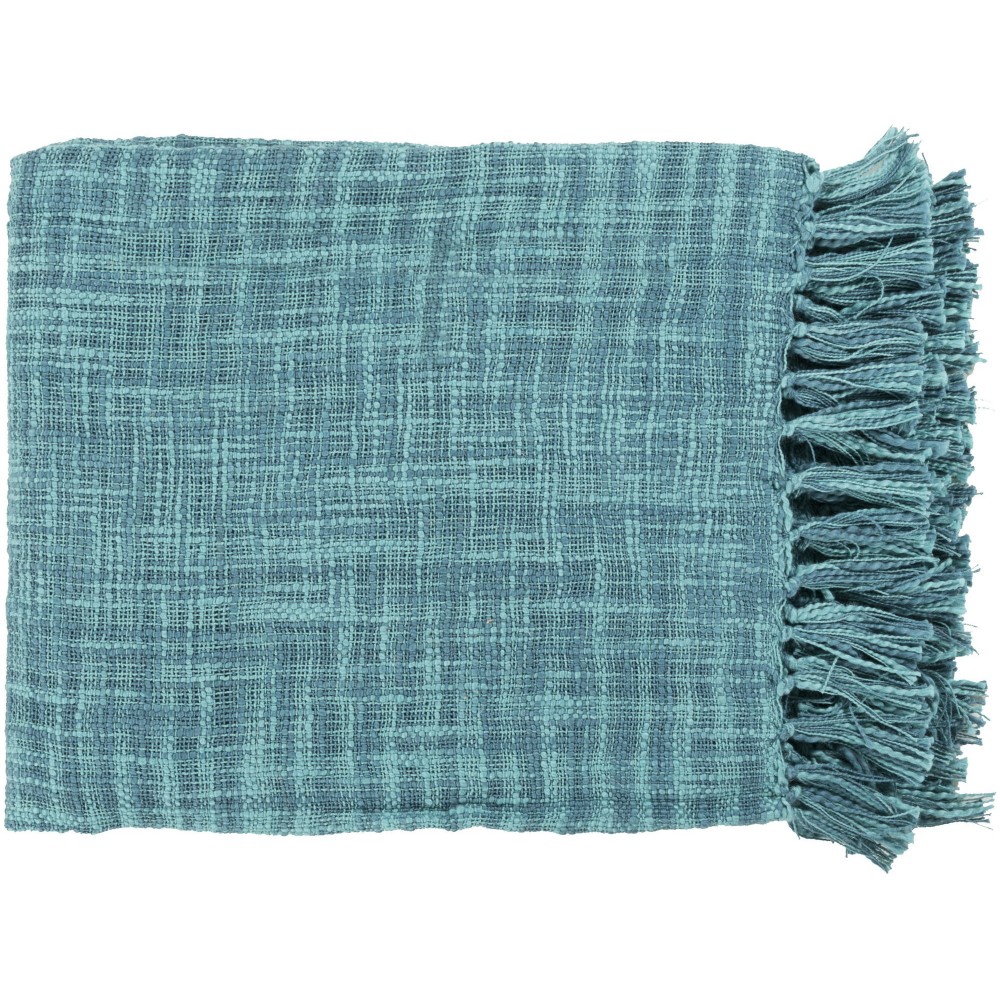 Surya Tori Deep Teal Throw 49"W X 59"L